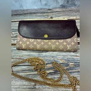 LOUIS VUITTON Cherry Monogram Mini Lin Canvas Portefeuille Sarah Wallet GUC​